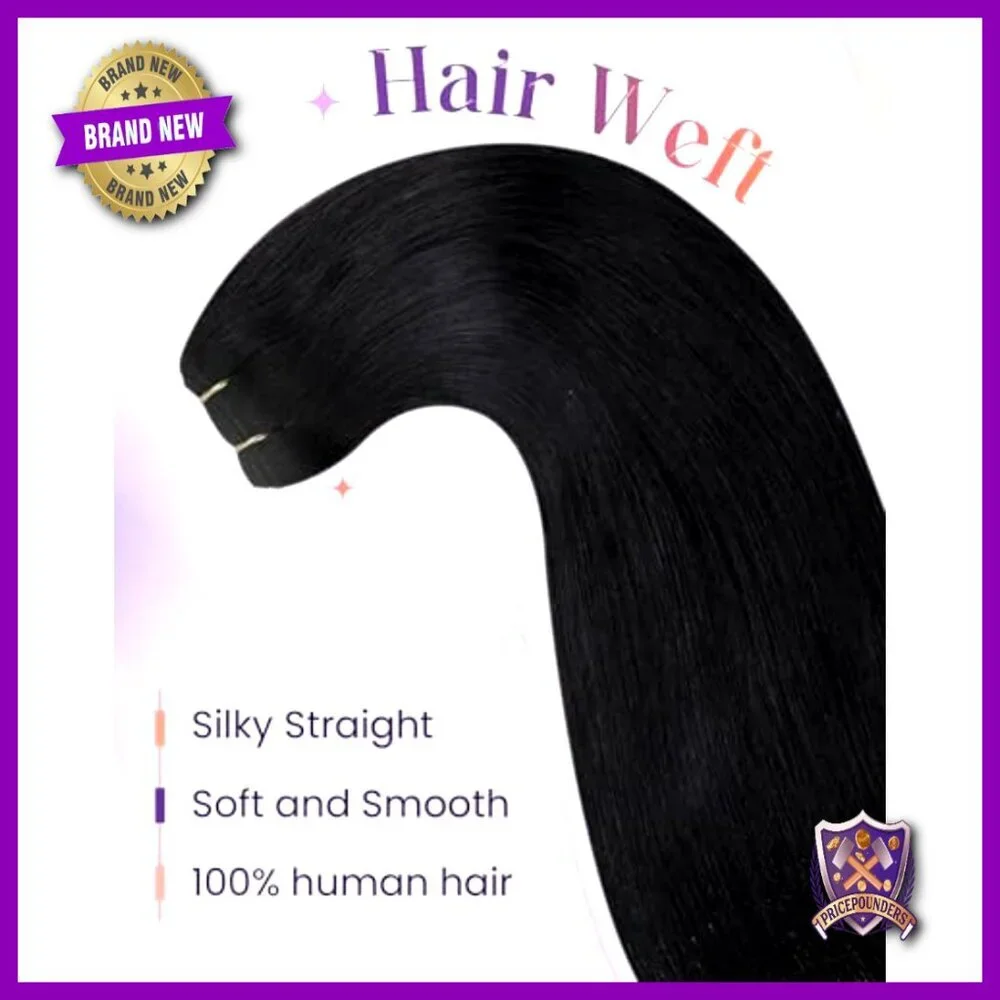 24 Inch Real Human Hair Extensions 120g Weft Sew in Long Straight